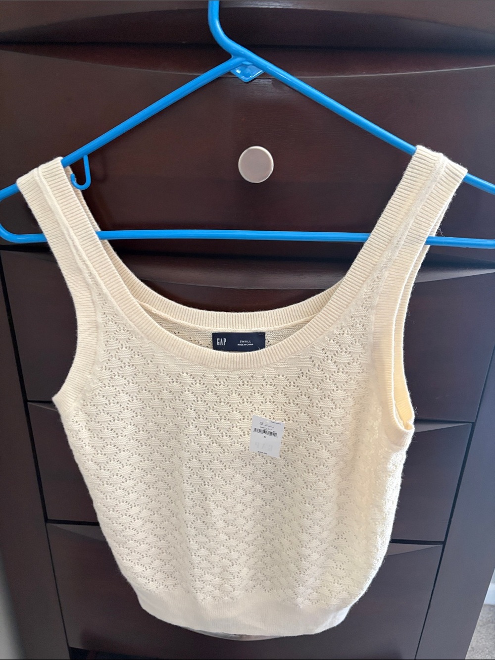 GAP Light Cream Knit Tank Sweater